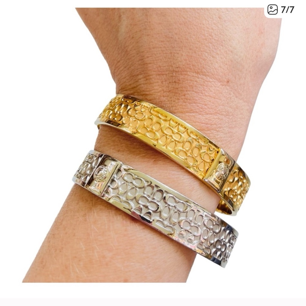 Coach Gold and Silver Embossed Bangles